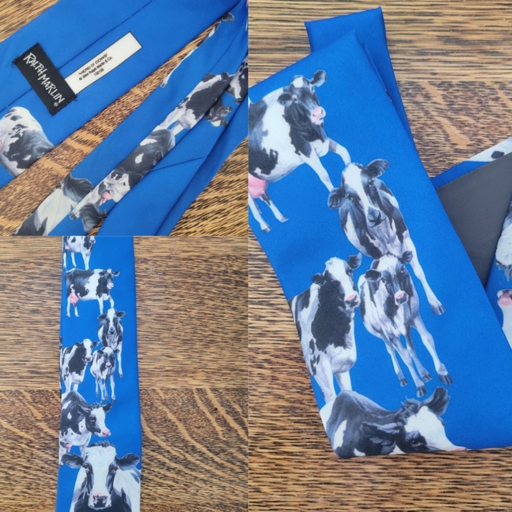 Cows! Cows!Cows! Vintage Men's Silk Tie